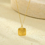 Roman Coin Charm Necklace Stainless Steel 18K Gold - 图片 4