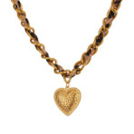 Leopard Print Love Pendant Stainless Steel Necklace 18K Gold Chain Necklace Jewelry - 图片 5