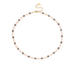 Natural Stone Necklace with18K Gold Stainless Steel Waterproof Necklace - 图片 5