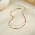 Multicolor Beaded Necklace Jewelry 18k Gold Plated Stainless Steel - 图片 4