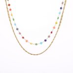 Multicolor Beaded Necklace Jewelry 18k Gold Plated Stainless Steel - 图片 5
