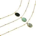 Stainless Steel Jewelry Natural Stone Pendant Necklace - 图片 5