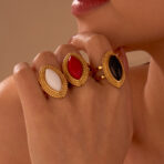 Stainless Steel Gold-Plated Rings New Waterproof