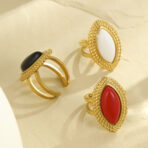 Stainless Steel Gold-Plated Rings New Waterproof - 图片 2