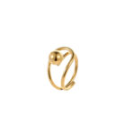 Fashion Open Adjustable Simple Jewelry 18k Gold Plated Ring Women - 图片 5