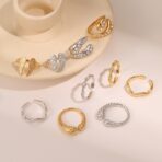 Stainless Steel Wing Wave Fine Rings Fashion Jewelry Rings for Finger Ring Gift - 图片 2