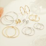 stainless-steel-earrings-c-circle-fashion-studs - 图片 2