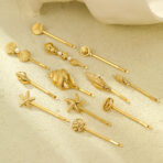 Ocean Jewelry Sea Shell Starfish Hair Pins Stainless Steel Hair Clips Women - 图片 2