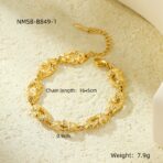 Stainless Steel 18K Gold Plated Zircon Jewelry Set Stackable Bracelet - 图片 3