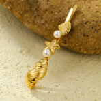 Ocean Jewelry Sea Shell Starfish Hair Pins Stainless Steel Hair Clips Women - 图片 3