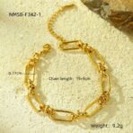 Stainless Steel 18K Gold Plated Zircon Jewelry Set Stackable Bracelet - 图片 4