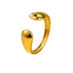 18K Gold PVD Plated Stainless Steel Ring Adjustable Open Ring, Minimalist for Women - 图片 5