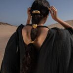 Stainless Steel 18k Gold Plated Chunky Elastic Hair Rope Ring Band for Women - 图片 3