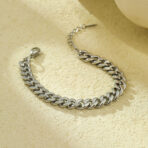 18K Gold Plated Stainless Steel Flat Link Chain Necklace - 图片 4