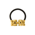 Stainless Steel 18k Gold Plated Chunky Elastic Hair Rope Ring Band for Women - 图片 5
