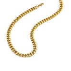 18K Gold Plated Stainless Steel Flat Link Chain Necklace - 图片 5