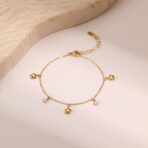 Stainless Steel Bracelet Light Luxury 18K Gold Zircon Star Bracelet - 图片 3