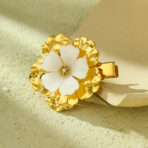 Steel 18K Gold Pearl Hairpin Hair Ornament Female Clip Press Clip - 图片 4