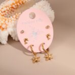 3 Pairs/Set Stainless Steel Stud Earrings Sets Women - 图片 4