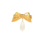 Stainless Steel Bow Hair Clips for Women Gold Plated with Pearl - 图片 5