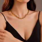 18K Gold Plated Stainless Steel Ladies Modern