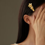 Stainless Steel Hair Clips Flower for Women Luxury Pvd Gold Plated