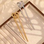 Heart Hair Pins for Women 18k Gold Plated Jewelry Fashion - 图片 2