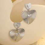Wholesale Women Gold Stainless Steel Heart Drop Earrings - 图片 4
