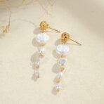 Waterdroplet Stainless Steel Gold Plated Jewelry Earring for Women Wholesale - 图片 3