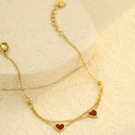 Stainless Steel Heart-shaped Zircon High-end Titanium Steel Couple Bracelet - 图片 3