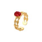 18K PVD Gold Plated Ring Stainless Steel Hollow Colorful Rings - 图片 5