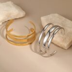 Stainless Steel Cuff Bracelet Jewelry for Fashionable Bangles Women - 图片 3