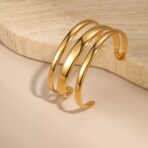Stainless Steel Cuff Bracelet Jewelry for Fashionable Bangles Women - 图片 4