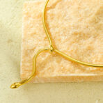 Gold Plated Stainless Steel Snake Choker Necklace Women - 图片 3