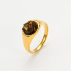 Steel Ring 18K Gold Plated Natural Stone Ring Wholesale - 图片 5