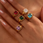 Ring in Stainless Steel Plated with 18 Karat Gold