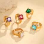 Ring in Stainless Steel Plated with 18 Karat Gold - 图片 2