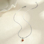 Necklace Silver Stainless Steel Multicolor Gemstone Charm Necklace - 图片 4