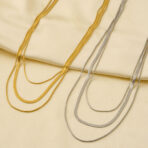 Three Layer Snake Chain Necklace Jewelry Unisex Stainless Steel 18K - 图片 2