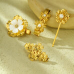 Steel 18K Gold Pearl Hairpin Hair Ornament Female Clip Press Clip - 图片 2