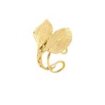 Leaf Ring Stainless Steel Gold-Plated 18K for Daily Wear Jewelry - 图片 5