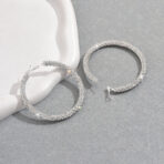 Women's Big Crystal, Rhinestone Hoop Earrings Fashionable Circle Earrings - 图片 3