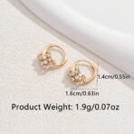 Small Circle Diamonds Earrings Gold-Plated Fashion Copper Jewelry for Women - 图片 3