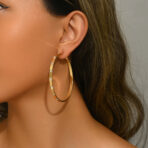 Large Circle Earrings Women Fashion Runway Geometric Hollow Earrings - 图片 2